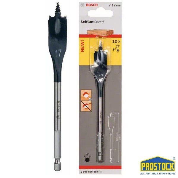 Mũi khoan gỗ đuôi cá bosch 17mm 2608595488