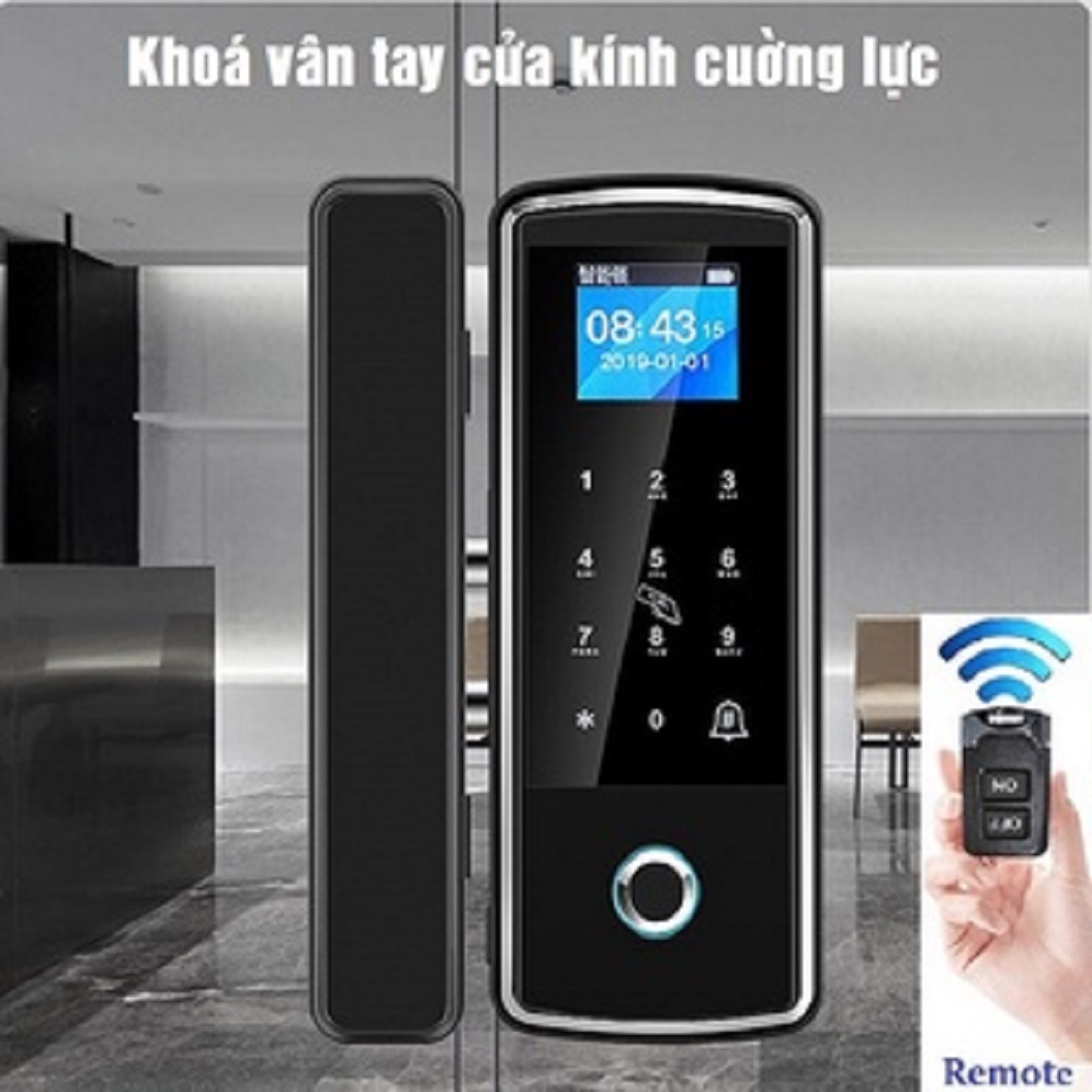 Khoá cửa vân tay dùng cho cửa kính cường lực kg-k808/1308
