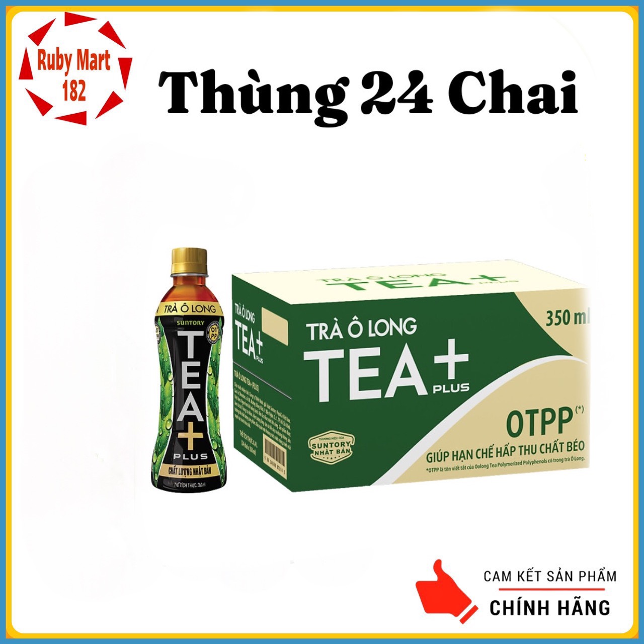 FREESHIP Thùng 24 chai trà ô long Tea Plus 350ml