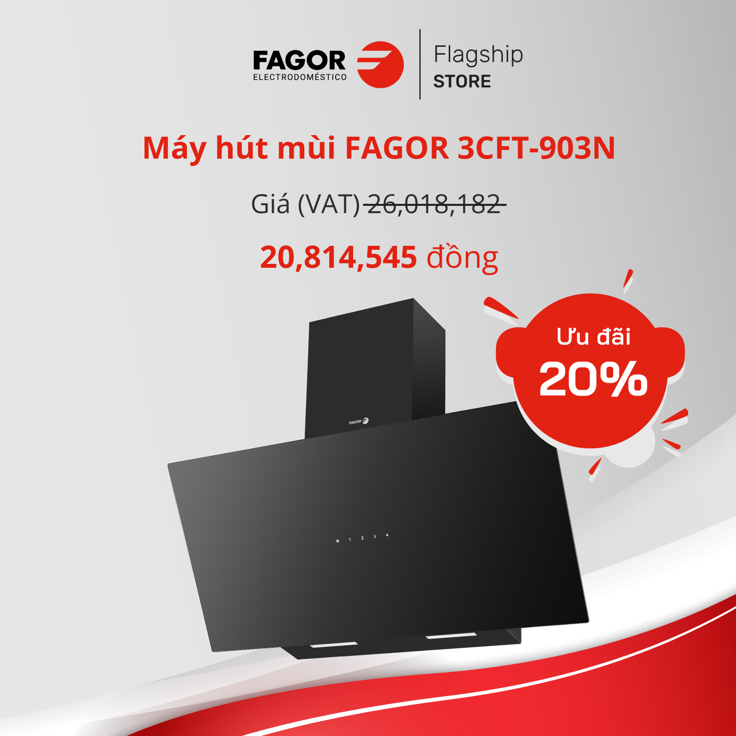 Máy hút mùi thiết kế FAGOR 3CFT-903N