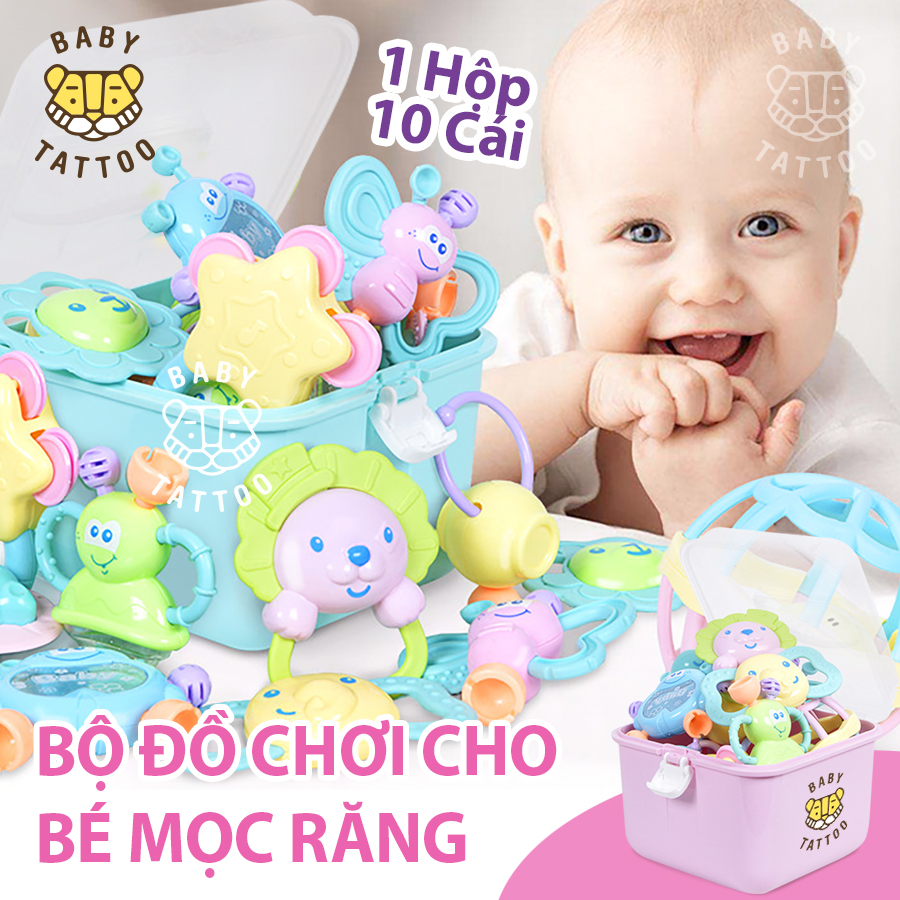 Bộ 10 Lục Lạc Phát Tiếng, Nhựa Cao Cấp Cho Bé Thông Minh Phát Triển Não Bộ BABY TATTOO