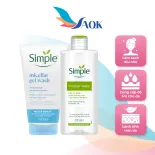 Combo Sữa rửa mặt Simple Micellar Gel Wash (150ml) + Nước tẩy trang Simple Micellar Water (200ml)