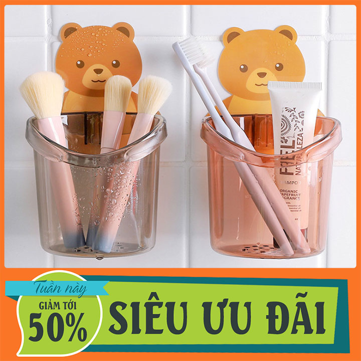 Combo 3 Ống Gấu Dán Tường Để Đồ - Cốc gấu dán tường siêu dính