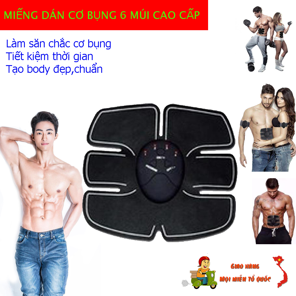 (CAO CẤP) Miếng Dán Tập Cơ Bụng 6 MÚI - Mang lại thân hình chắc khỏe, tăng cường sức khỏe , săn chắc, nở nang đầy quyến rũ  Tặng kèm pin . BẢO HÀNH 6 tháng - Đổi mới trong 7 ngày ! (BIG SALE CUỐI NĂM )