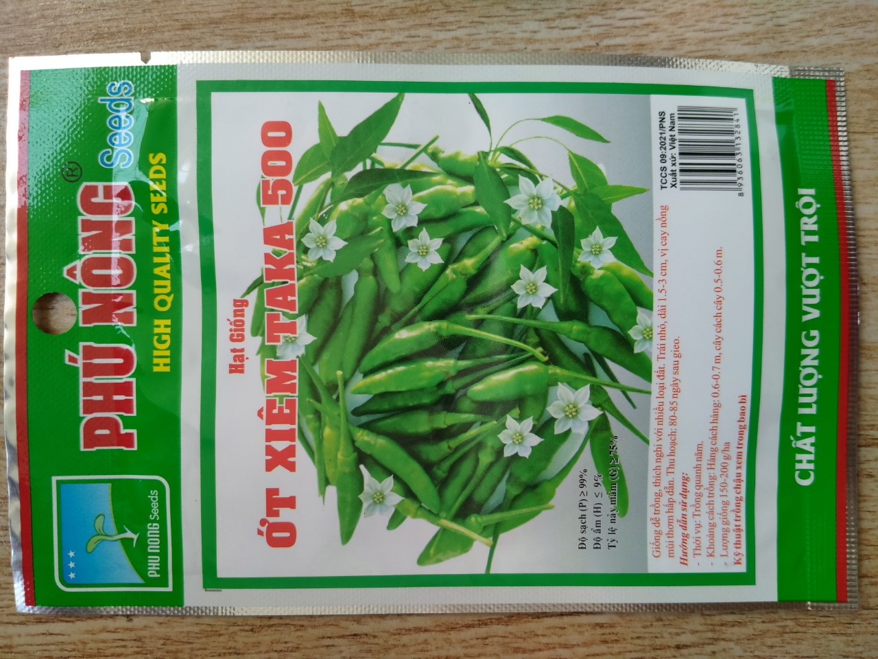 Hạt giống ớt xiêm xanh Taka Phú Nông gói 0.1gr