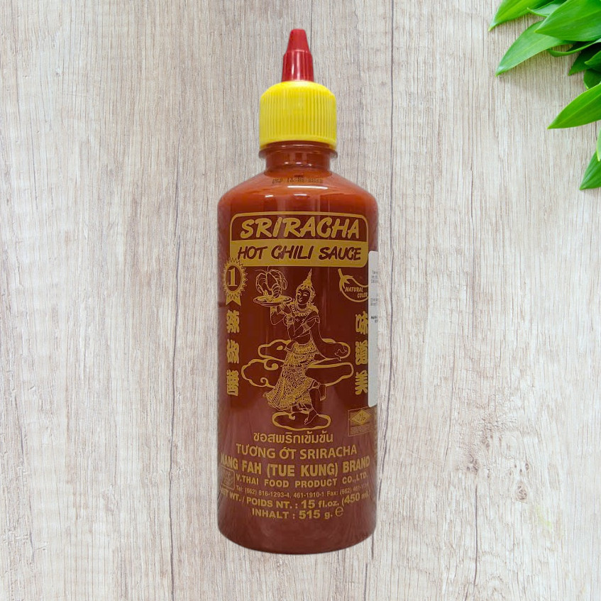 TUE KUNG [chai ĐỎ 515g] TƯƠNG ỚT SRIRACHA THÁI LAN NANG FAH BRAND Sriracha Hot Chili Sauce (HALAL)