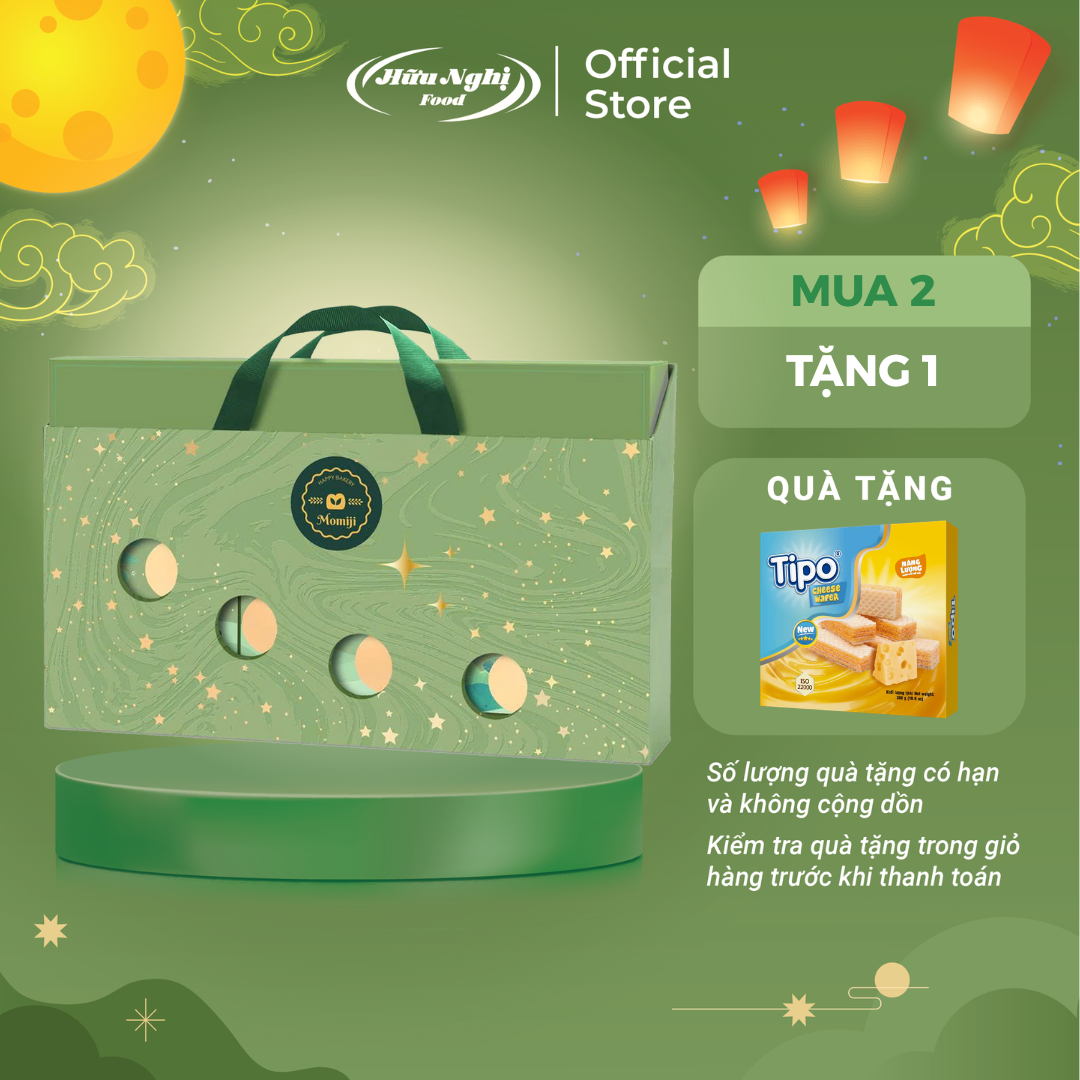 BÁNH TRUNG THU HỮU NGHỊ MOMIJI TAM QUÝ (3 Bánh nướng 80g)