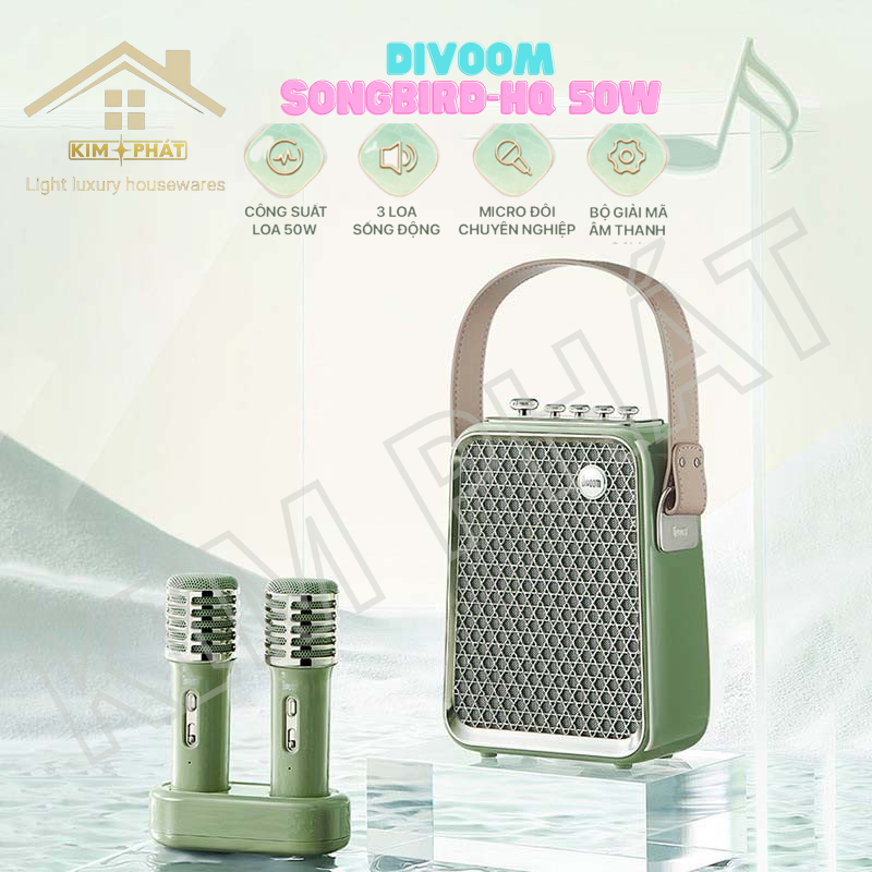 Bộ loa bluetooth 2 MIC KTV Divoom 50w Songbird chính hãng