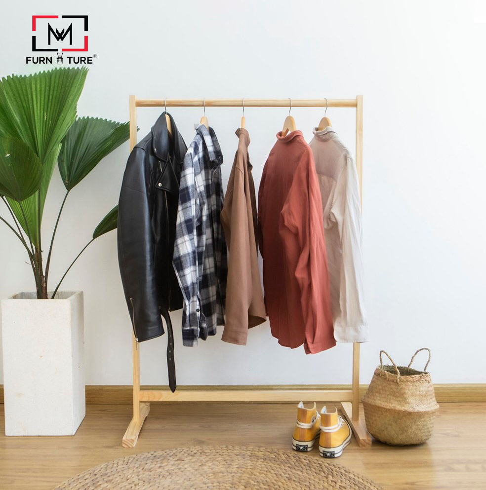 [HCM]GIÁ TREO QUẦN ÁO BẰNG GỖ LẮP RÁP - SIZE M - SINGLE HANGER - 원목 트리행거