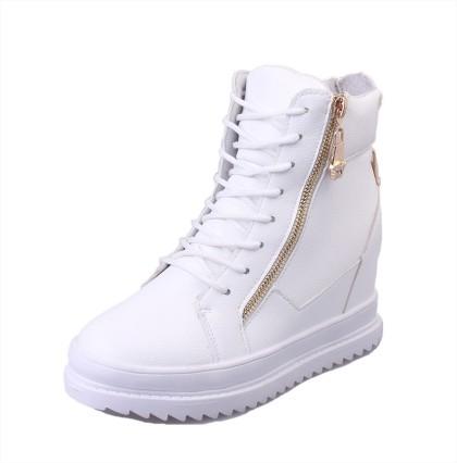 Giày boot nữ cao cổ đế độn phong cách Hàn Quốc B042