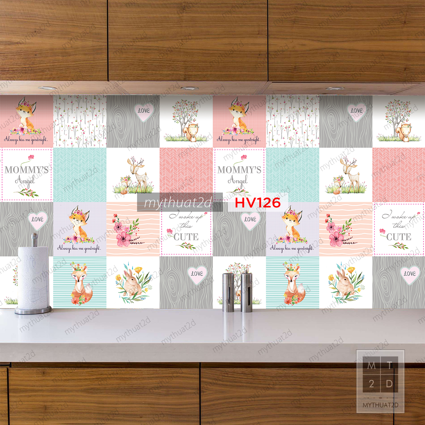 Decal gạch bông dán bếp, dán tường, dán phòng - HV126