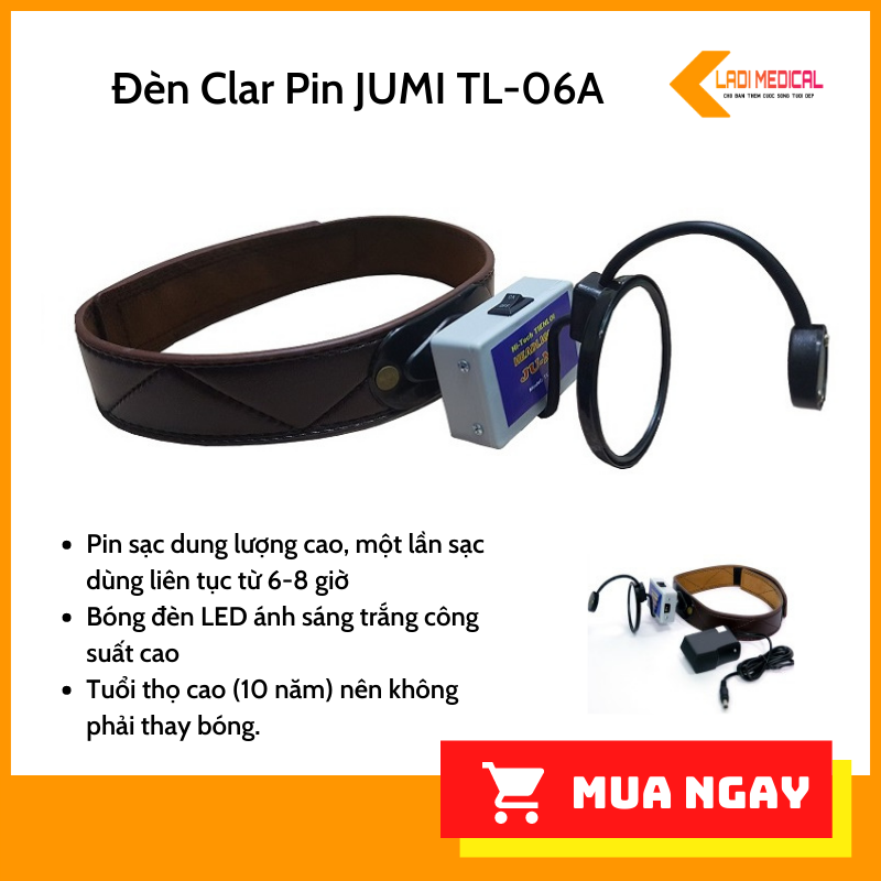 Đèn clar ju-mi dùng pin sạc