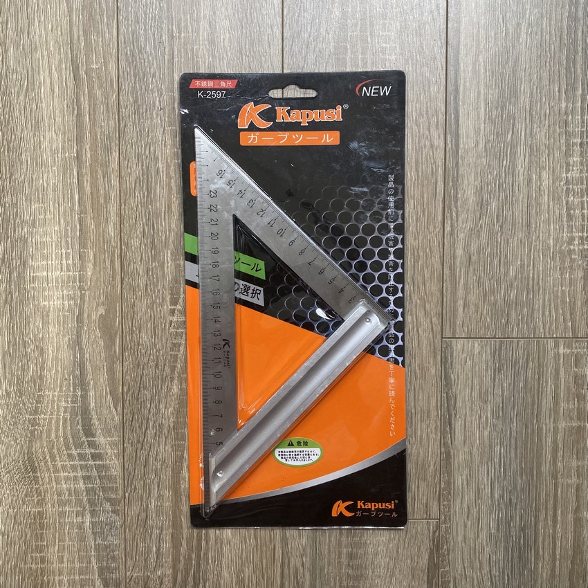 Thước e ke tam giác vuông cân 200mm KAPUSI Nhật Bản, nhôm cao cấp, Bh 12 tháng Tools and Hardware