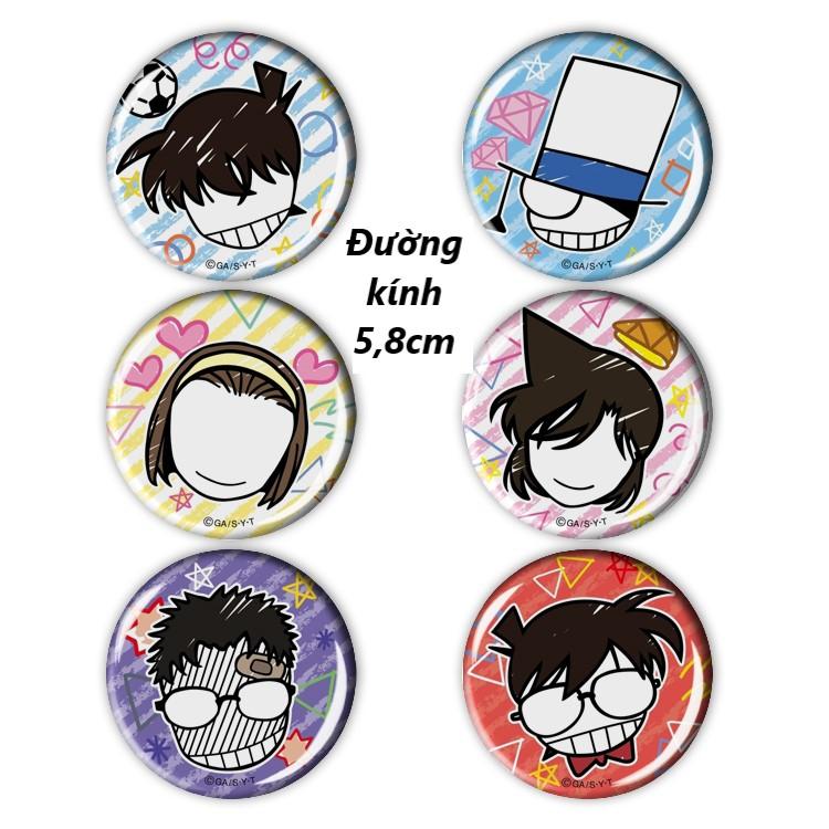 [HCM]Set 6 Huy hiệu Anime Thám tử lừng danh Conan