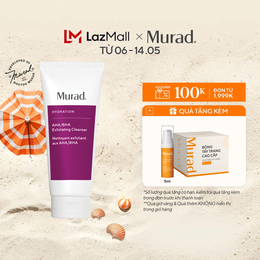 Sữa rửa mặt tẩy da chết murad aha/bha exfoliating cleanser 200ml