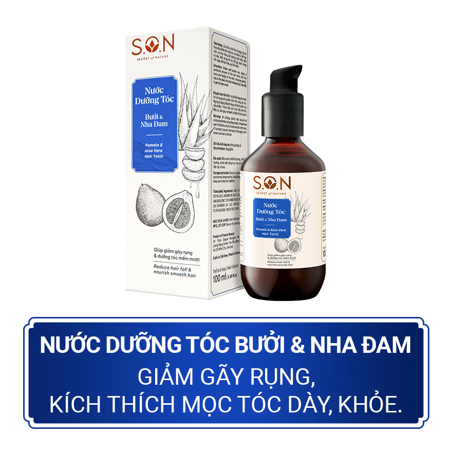 Nước dưỡng mọc tóc Bưởi & Nha Đam S.O.N 100ml kích thích mọc tóc, giúp tóc mềm mượt, chắc khỏe