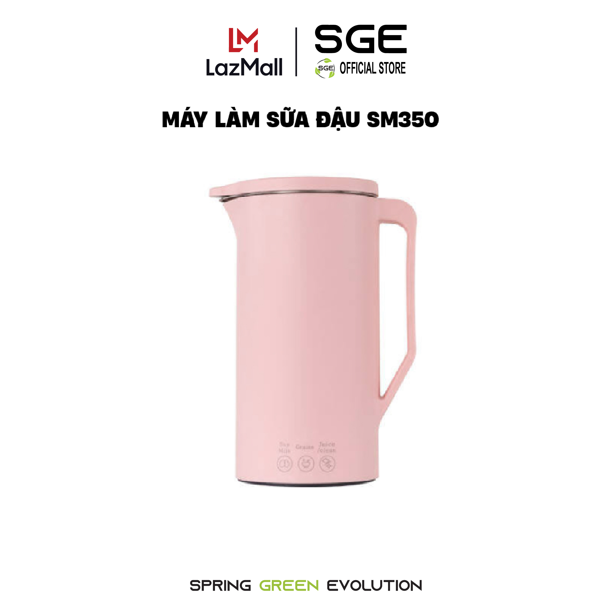 Máy Làm Sữa Hạt Mini SGE SM350 Dung Tích 350ml Công Suất 160W Chất Liệu Inox Tiêu Chuẩn Thực Phẩm Dễ Sử Dụng, Vệ Sinh