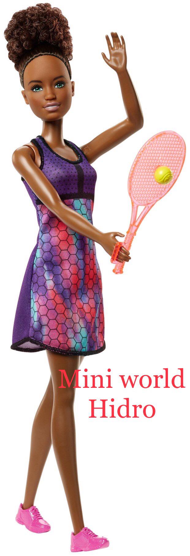 Búp bê Barbie nghề nghiệp chơi đánh Tennis da đen chính hãng