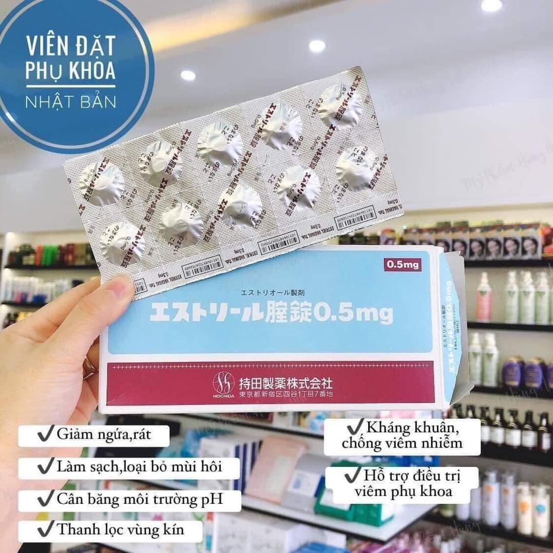 Viên đặt phụ khoa estoril 0.5mg của nhật bản 1 vỉ 10 viên