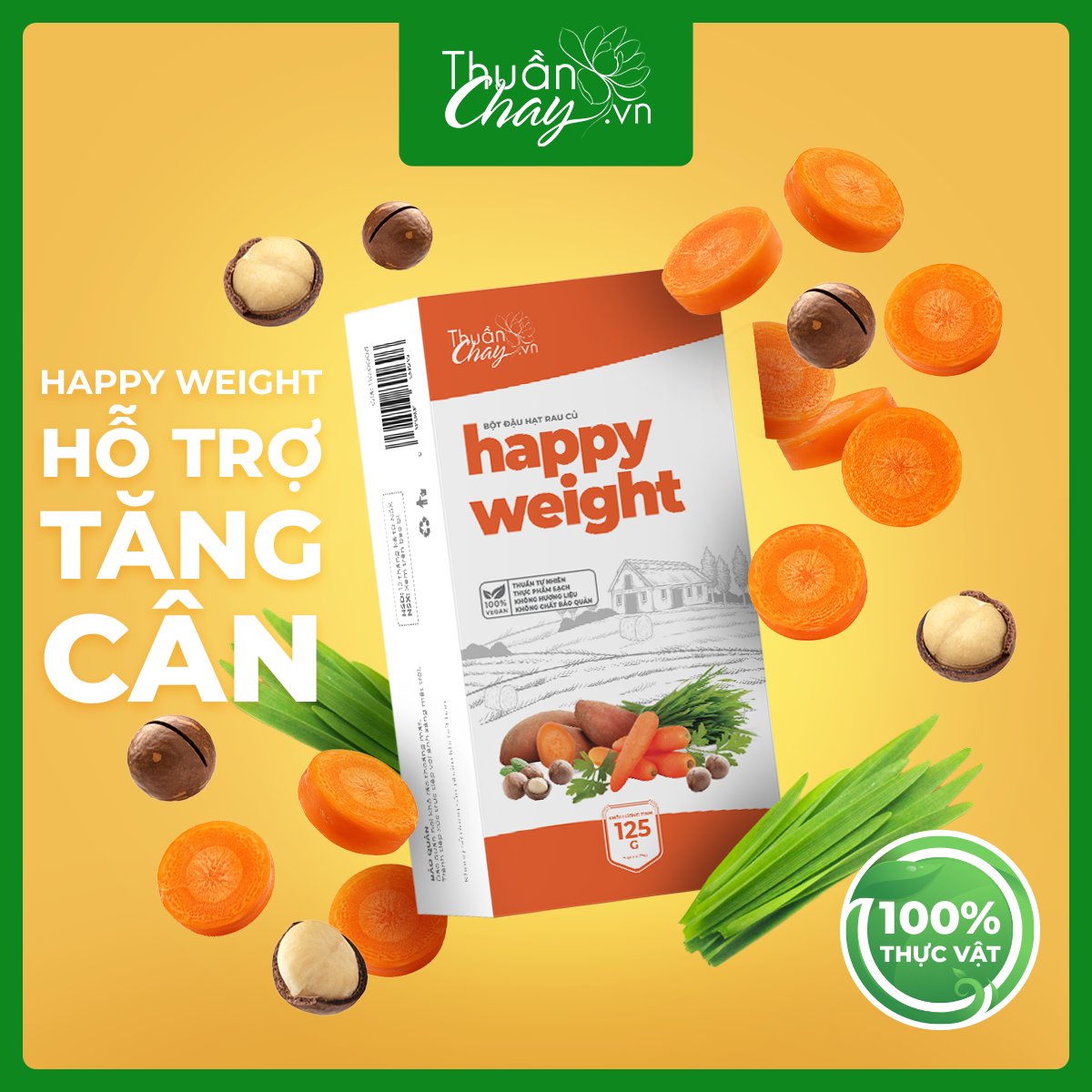 Hộp happy weight 5 gói/hộp 125g - bột ngũ cốc đậu hạt rau củ