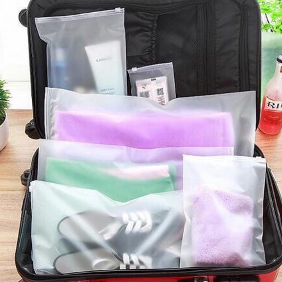 Túi đựng đồ lụa mờ khóa zip nhiều kích thước, túi đựng quần áo, giày, dép, mỹ phẩm, túi đựng đồ cá nhân - Taphoatoanquoc
