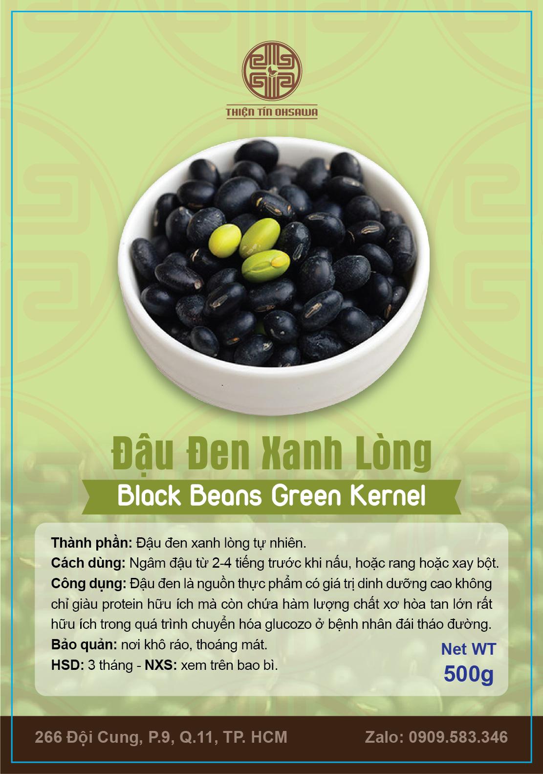 Đậu Đen Xanh Lòng Hạt Nhỏ Gói 500g