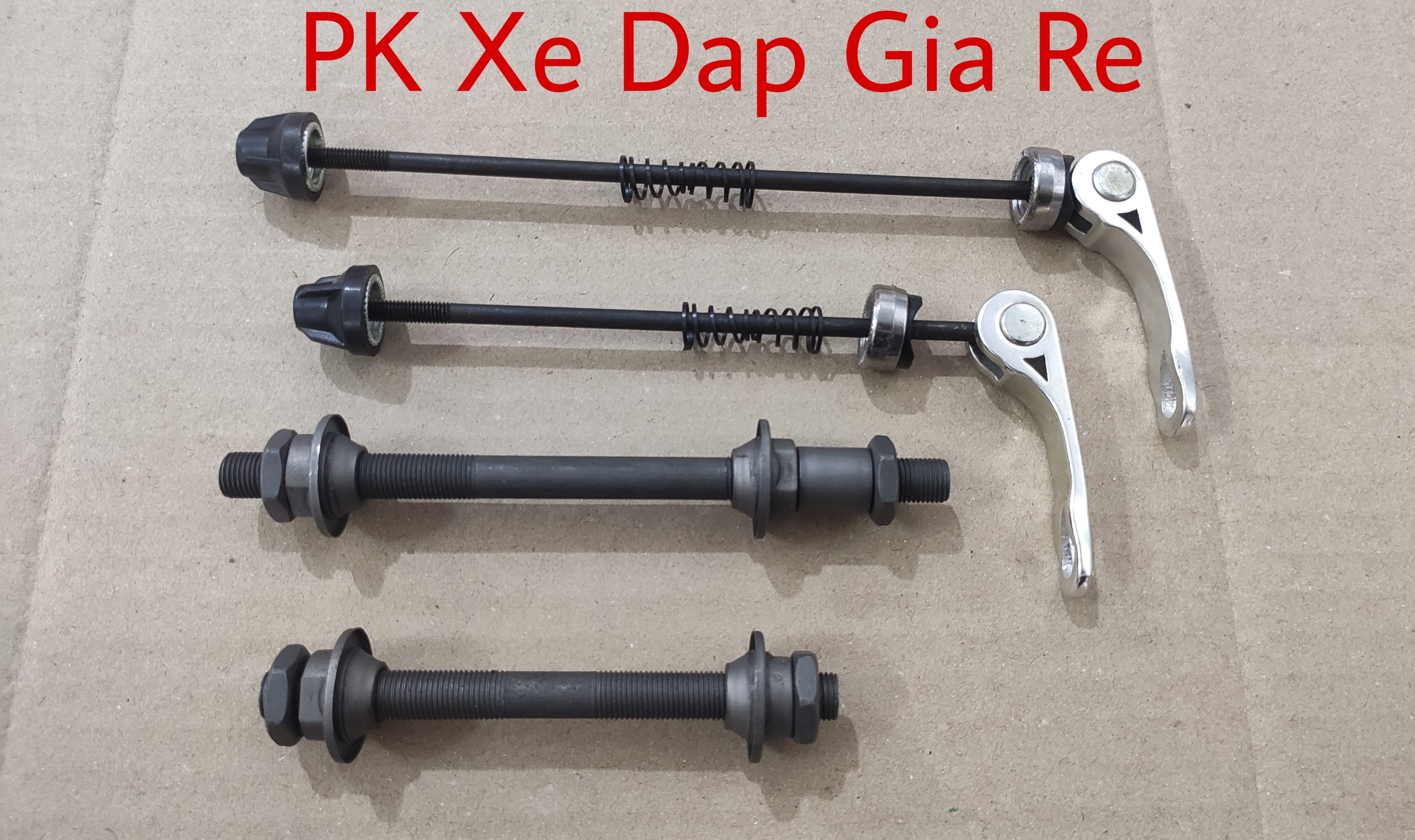 Trục côn moay ơ xe đạp trước sau - BI RỜI , Trục xe đạp kèm ty kẹp cho cốt rỗng tháo mở nhanh loại tốt