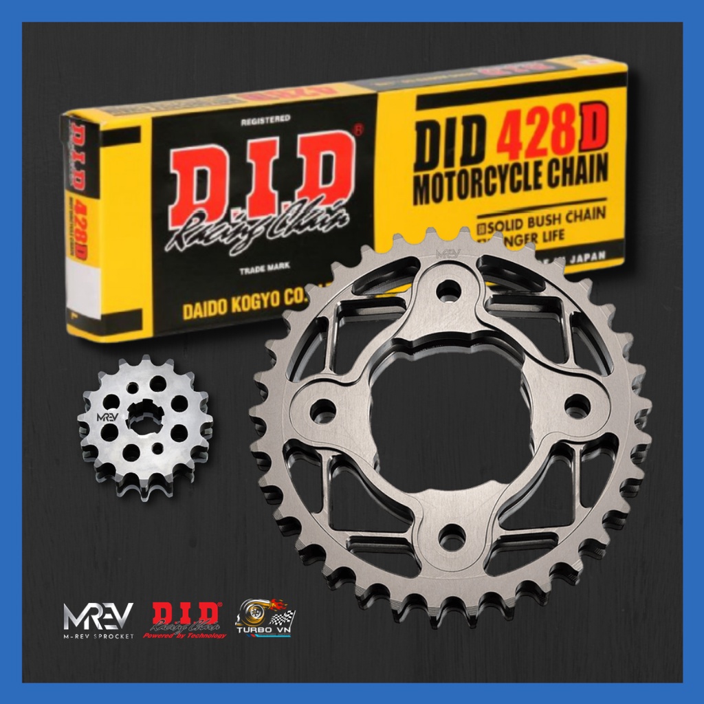 Nhông Sên Dĩa MREV cho xe Honda Future 125/ MSX125/ Blade 110/ Wave RS125