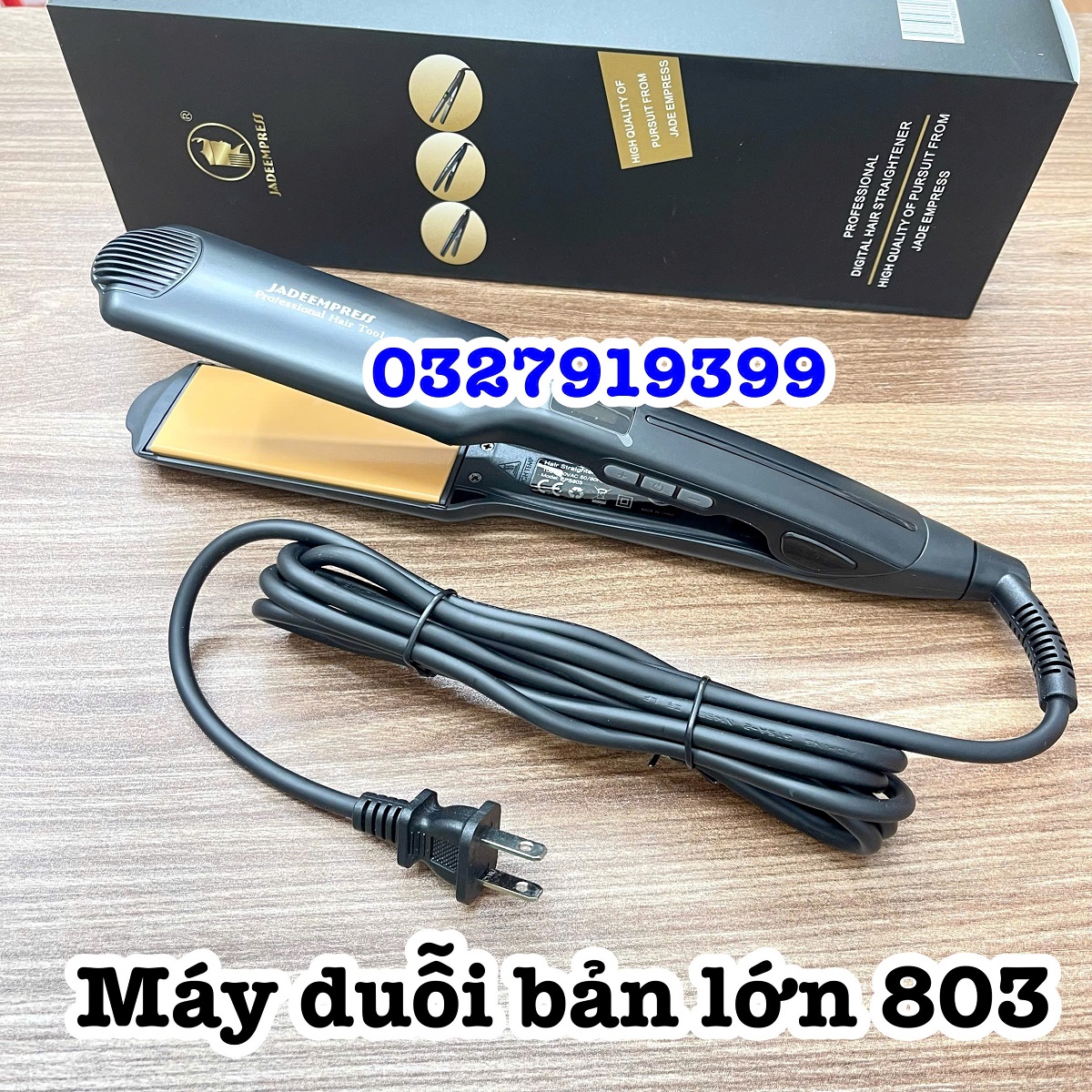 Máy duỗi tóc cao cấp jadeempress 803 bản lớn 4.5cm chống dính ceramic màn hình lcd tiện dụng cho làm thẳng uốn xoăn cụp