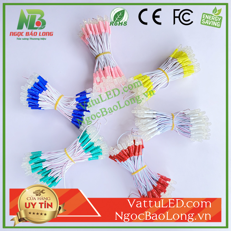 LED Ruồi 5mm 5v Liền Dây 100 bóng hãng JIYI Loại Tốt - Led ruồi 5v giá sỉ cho thợ quảng cáo.Led ruồi 5v giá rẻ