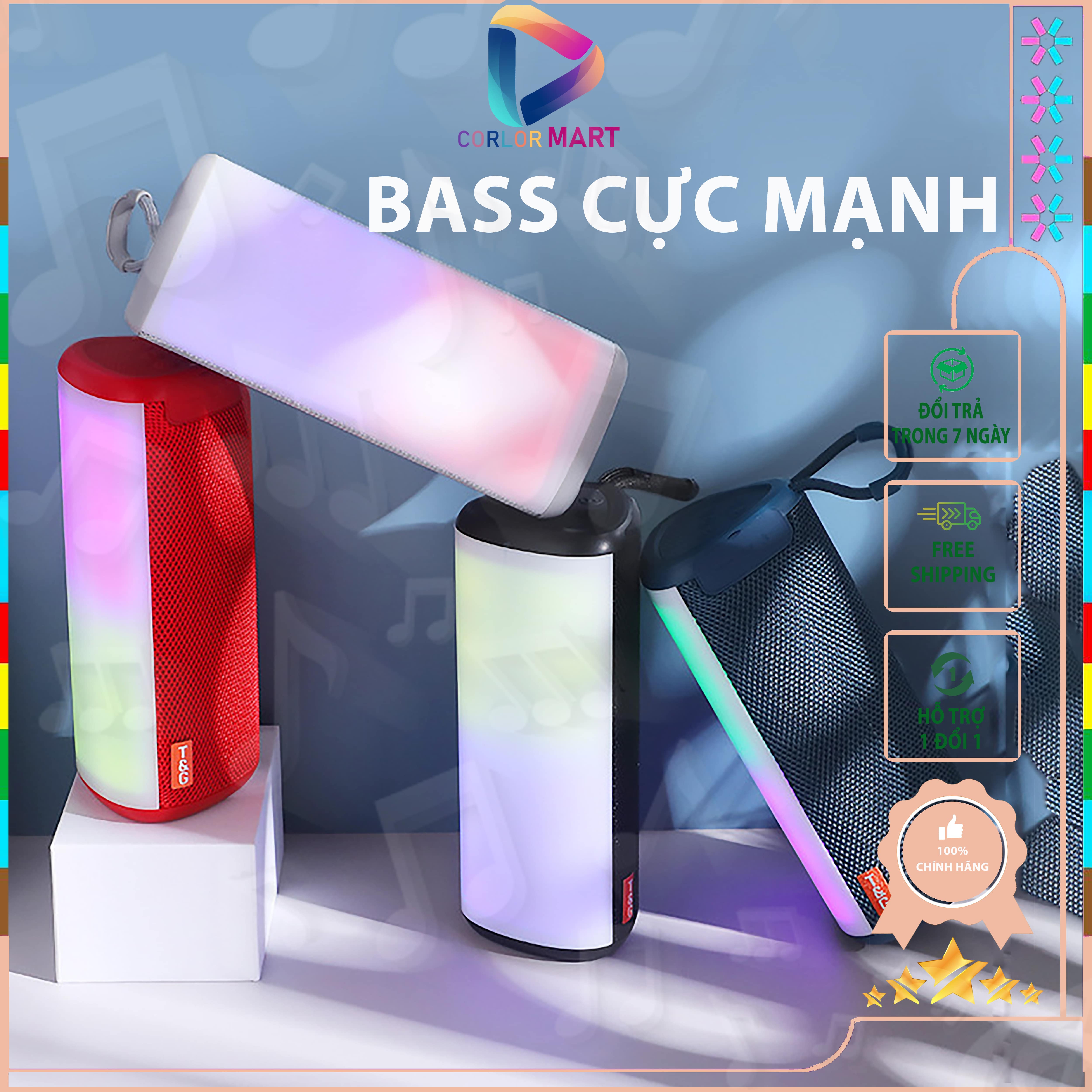 Loa bluetooth mini chính hãng bass mạnh có đèn led tg357, loa bluetooth cầm tay giá rẻ treble rời nghe nhạc công suất lớn - loa dáng nhỏ gọn không dây đa màu sắc - loa bluetooth phiên bản mới nhất 2023 - bảo hành 12 tháng - corlor mart