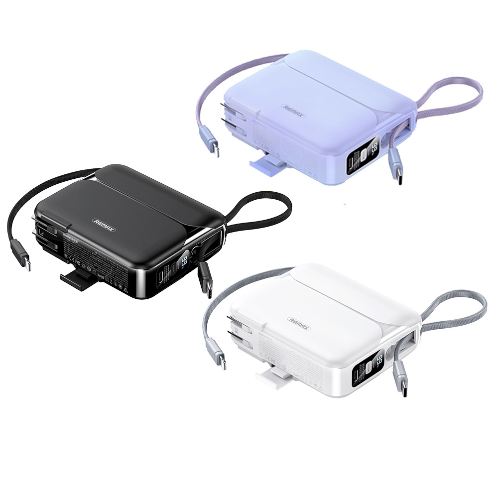 Built-in 2 pcs of PD 27W/QC 20000 W LCD 22.5 mAh charging power bank built-in 15 ReMax rpp-easily battery (black) 1986 accessories