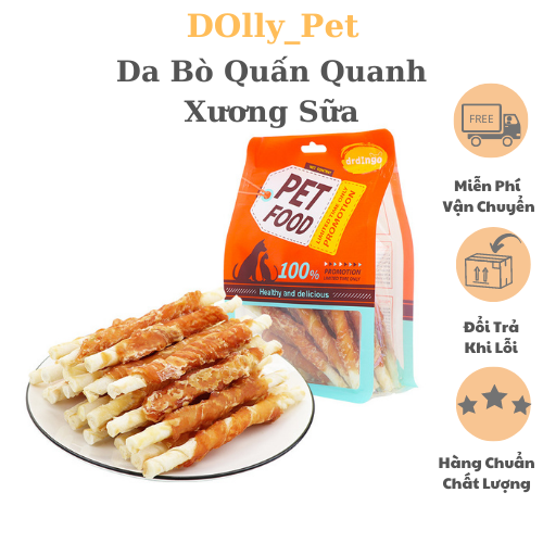 Thức ăn cho chó - da bò quấn quanh x.ư.ơ.g sữa