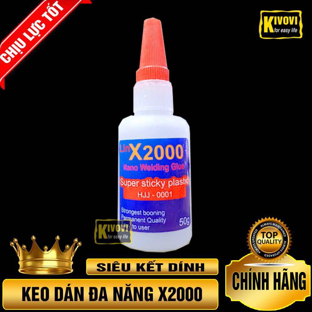Keo X2000 Keo Dán Đa Năng 50G - Keo Chống Thấm Nước Dán Giày Dép,Cao Su, Sản Phẩm Gỗ,Linh Kiện Điện Tử,.... - Kivovi