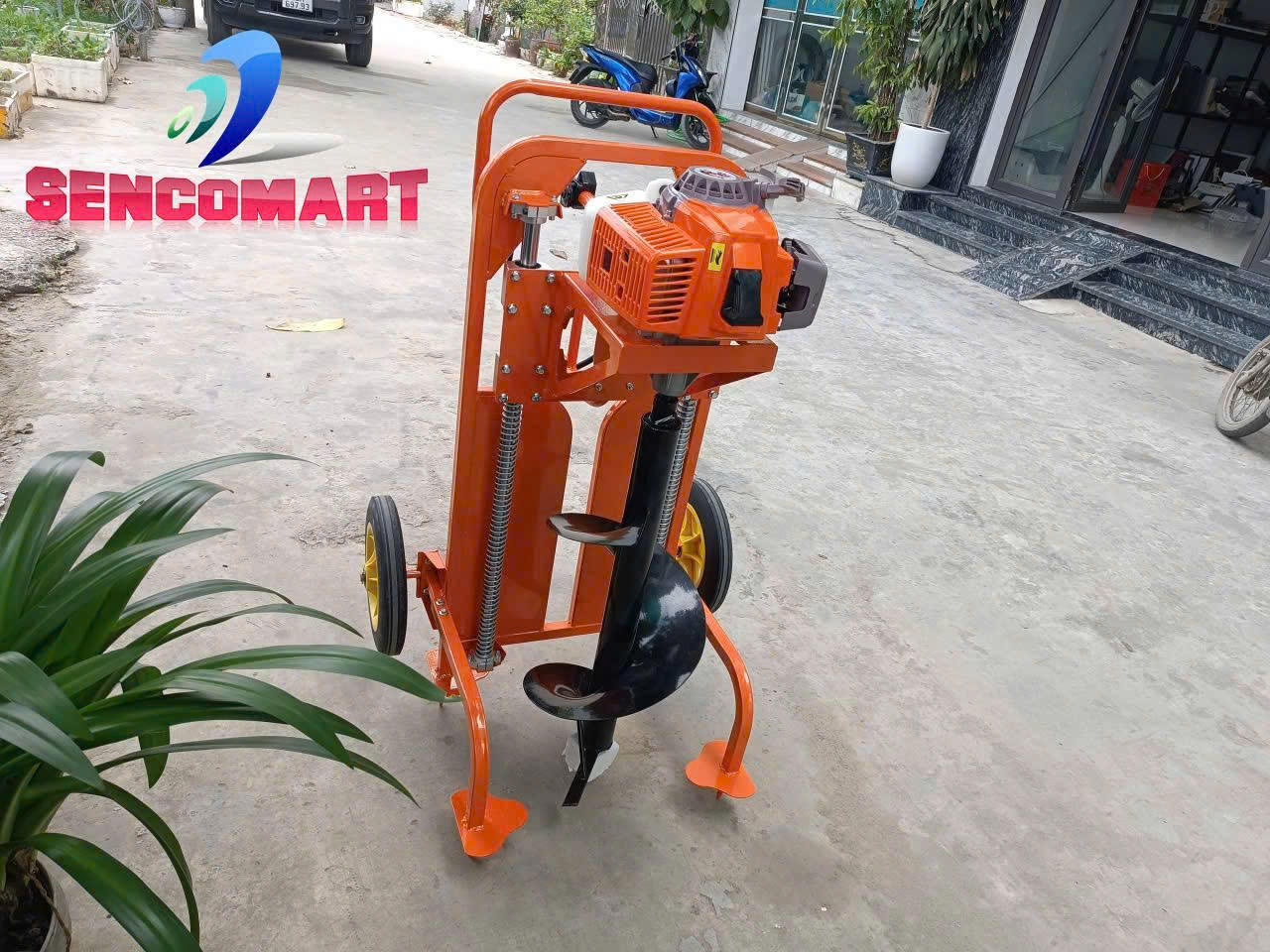 Máy Khoan Đất Có Bàn Đạp Gắn Lò Xo Trợ Lực Giảm Sức Lao Động