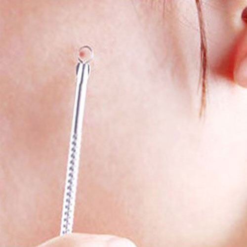 Dụng cụ nặn mụn, cây nặn mụn đầu đen hai đầu bằng thép không gỉ.