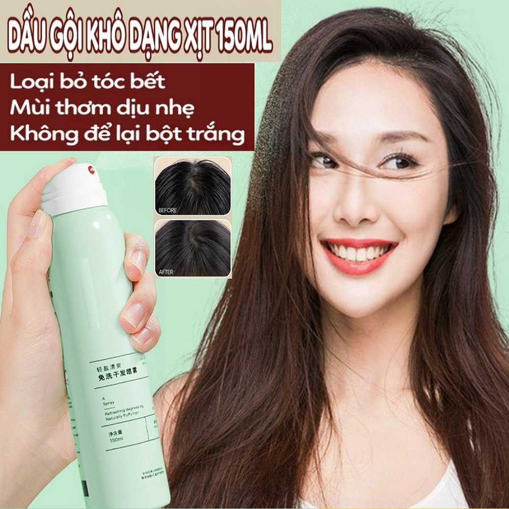 Chai xịt tóc Dầu Gội đầu khô thần tốc SPES 3 Tầng Hương 150ml Không Dầu Bết Dính Bồng bềnh Suốt 8H an toàn tiện lợi