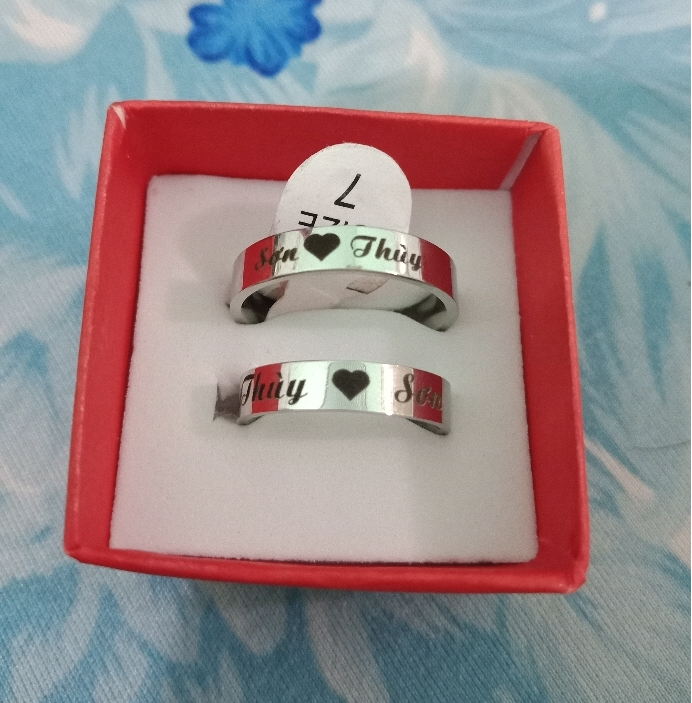 Nhẫn cặp đôi tình nhân cao cấp khắc tên lên nhẫn theo yêu cầu đảm bảo đẹp không phai - đặc biệt khắc luôn bên trong