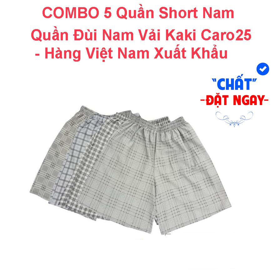 COMBO 5 Quần short nam, quần short nam cotton - Hàng Việt Nam Xuất Khẩu, Đường may chi tiết, chất vải bền, kiểu dáng caro đẹp.Quần ngủ, mặc ở nhà rất mát và thỏa mái.