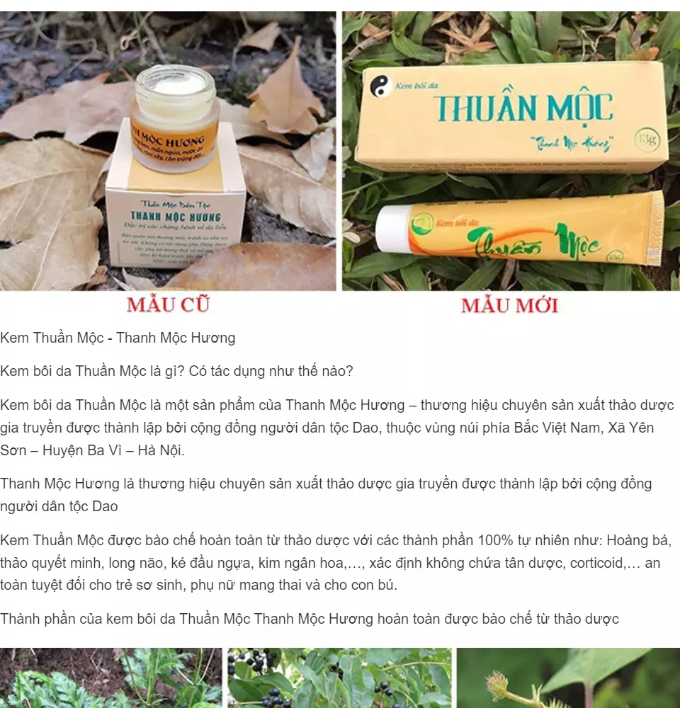 Kem bôi da Thuần Mộc Thanh Mộc Hương