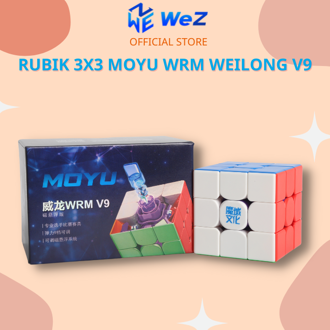 Rubik 3x3 moyu weilong v9 wrm 2023 stickerless có nam châm - rubik nam châm 3x3 moyu weilong wr m v9 ball core uv - zyo rubik
