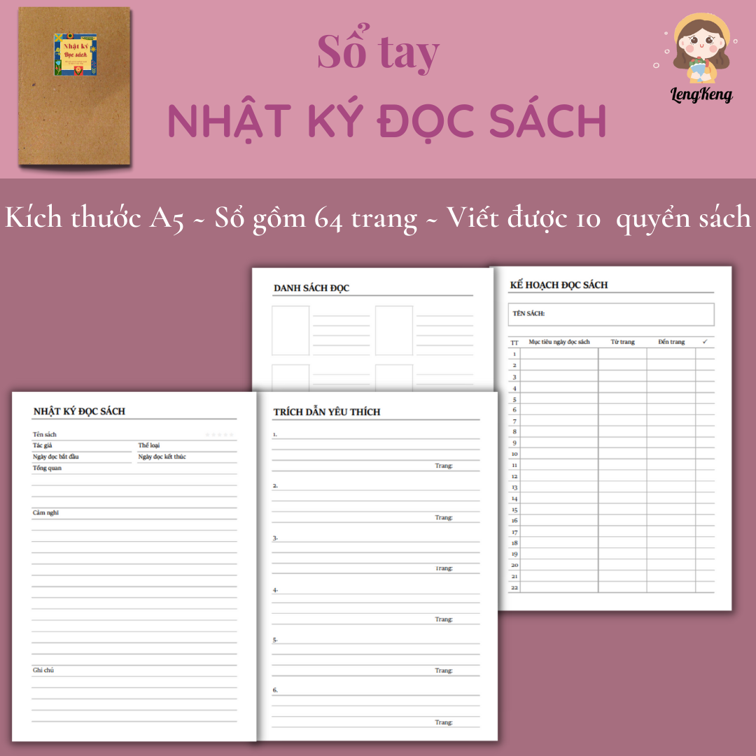 🌈 Sổ tay Nhật ký đọc sách - Reading book planner