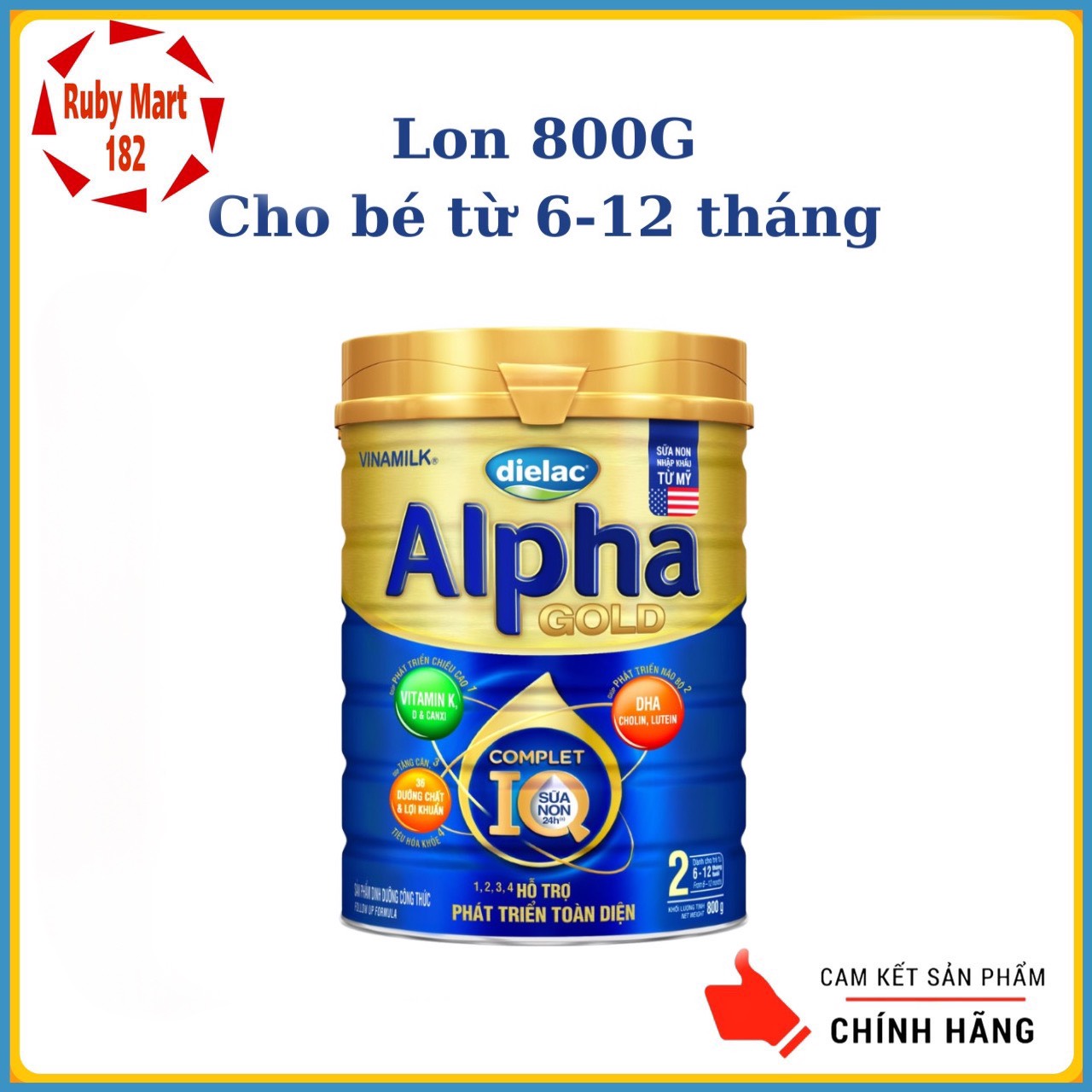 Sữa bột dielac alpha gold 2 lon 850g