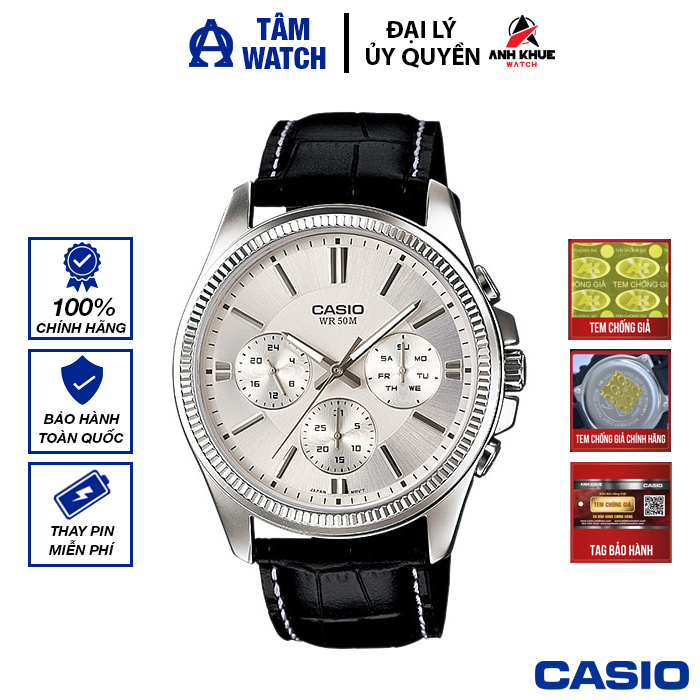 Đồng hồ nam dây da casio standard chính hãng anh khuê mtp-1375l-7avdf