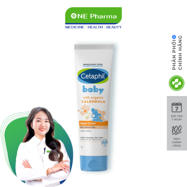 Kem Hoa Cúc Hữu Cơ Cetaphil Baby Diaper Cream Làm Dịu, Phòng Ngừa Hăm Tã Với - 70g
