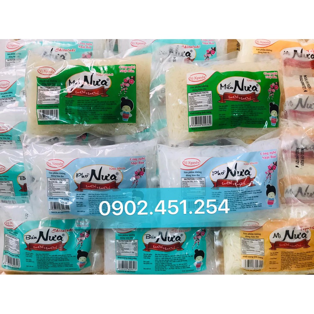 Combo 20 gói mix bún nưa mì nưa phở nưa miến nưa keto das 240g