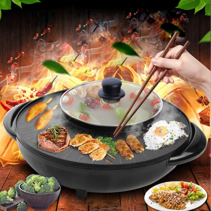Nồi lẩu nướng đa năng OSAKA 2in1,công suất 1700W,dung tích 1,5l tích hợp nồi lẩu và bếp nướng, chất liệu gang chống dính,tiếp kiệm điện năng với chức năng vượt trội so với các loại bếp thông thường hàng cao cấp BH 12 THÁNG
