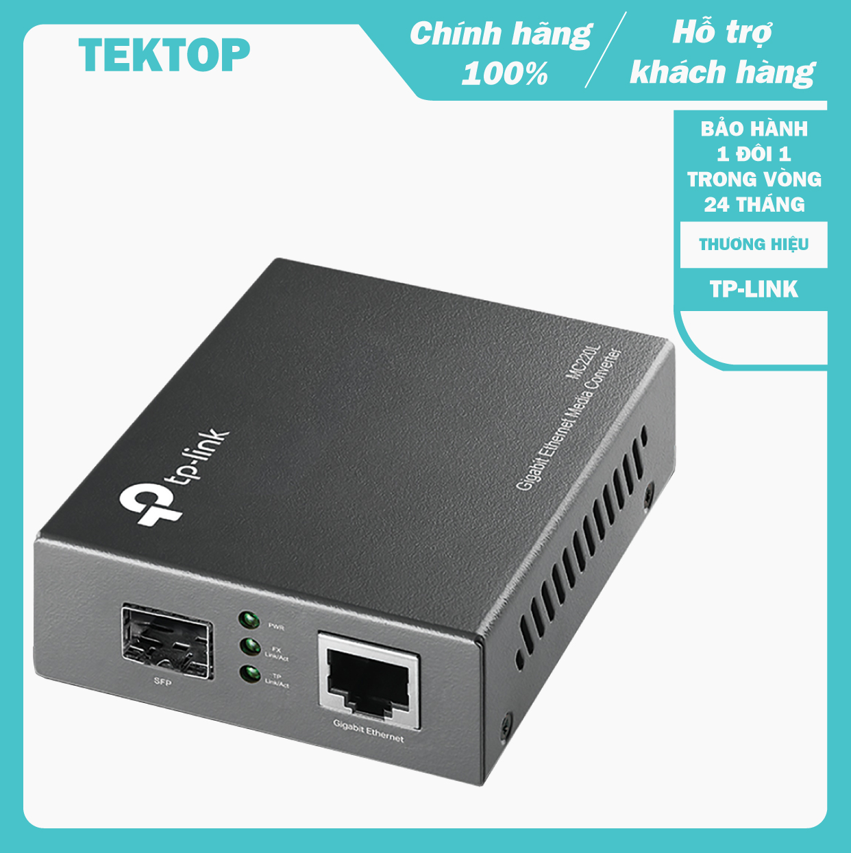 (BẢO HÀNH CHÍNH HÃNG 1 ĐỔI 1 TRONG VÒNG 3 NĂM) Bộ chuyển đổi quang điện SFP Gigabit TP-Link MC220L,, để sử dụng với cáp quang