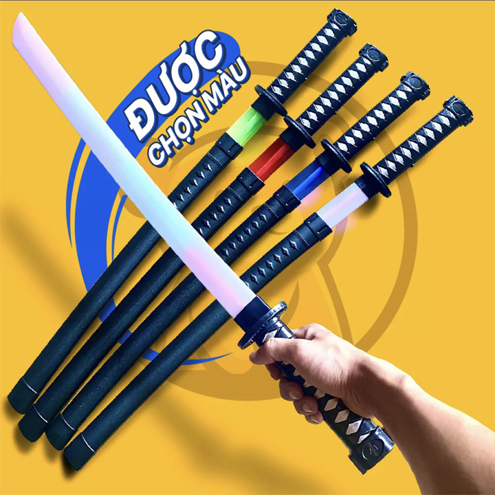 Đồ chơi kiếm nhựa Katana - Đồ chơi kiếm katana nhựa có đèn phát sáng, Kiếm phát sáng, Katana phát sáng đồ chơi hot Trend Cháy Phố