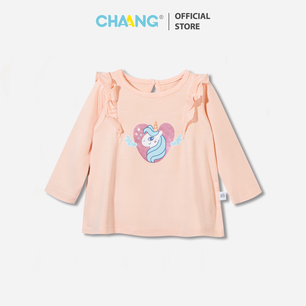 Áo dài tay bé gái Chaang Pony hồng Chaang